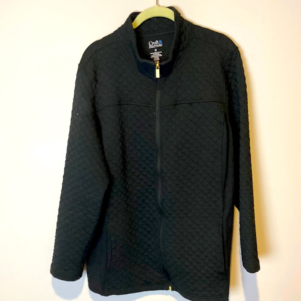 Black quilted jacket